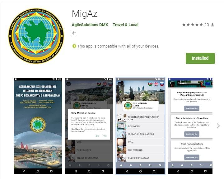 Mobile Application of the State Migration Service MigAz